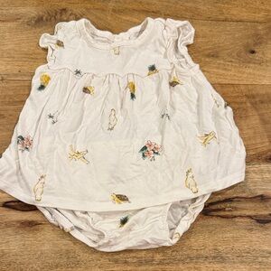 Baby 2 piece tropical print purely soft outfit set - ivory